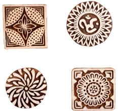 Set of 4 Piece New Mix Wooden Printing Block