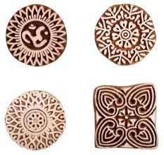 Set of 4 Piece New Mix Wooden Printing Block