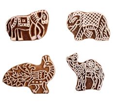 Set of 4 Piece New Mix Wooden Printing Block