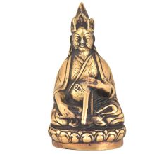 Bronze Nepalese Musician Sitting With A Triangle