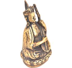 Bronze Nepalese Musician Sitting With A Musical Instrument