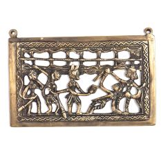 Bronze Tribal Art Wall Hanging Consisting of 5 Tribal People