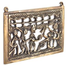 Bronze Tribal Art Wall Hanging Consisting of 5 Tribal People