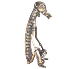 Bronze Dhokra Craft Beastly Drummer Musician