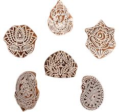 Set of 6 Piece New Mix Wooden Printing Block