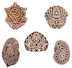 Set of 5 Piece New Mix Wooden Printing Block