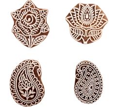 Set of 4 Piece New Mix Wooden Printing Block
