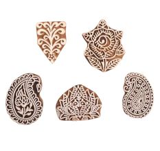 Set of 5 Piece New Mix Wooden Printing Block