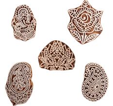 Set of 5 Piece New Mix Wooden Printing Block