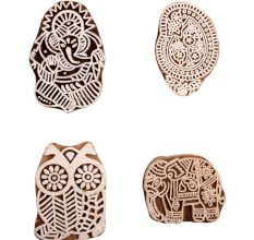 Set of 4 Piece New Mix Wooden Printing Block