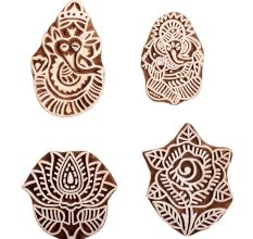 Set of 4 Piece New Mix Wooden Printing Block