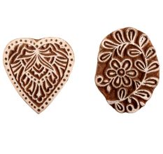 Set of 2 Piece New Mix Wooden Printing Block