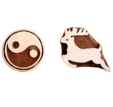 Set of 2 Piece New Mix Wooden Printing Block