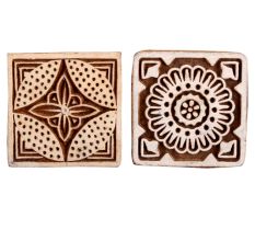 Set of 2 Piece New Mix Wooden Printing Block