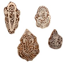 Set of 4 Piece New Mix Wooden Printing Block