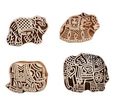 Set of 4 Piece New Mix Wooden Printing Block