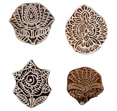 Set of 4 Piece New Mix Wooden Printing Block