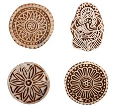 Set of 4 Piece New Mix Wooden Printing Block