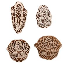 Set of 4 Piece New Mix Wooden Printing Block