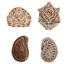 Set of 4 Piece New Mix Wooden Printing Block