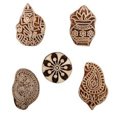 Set of 5 Piece New Mix Wooden Printing Block