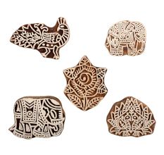 Set of 5 Piece New Mix Wooden Printing Block