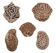 Set of 5 Piece New Mix Wooden Printing Block
