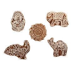 Set of 5 Piece New Mix Wooden Printing Block
