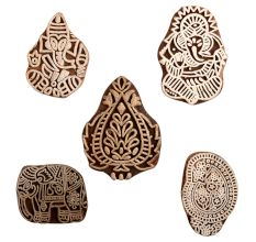 Set of 5 Piece New Mix Wooden Printing Block