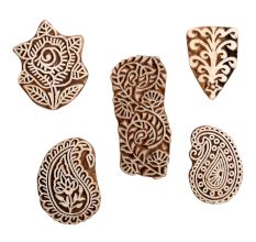 Set of 5 Piece New Mix Wooden Printing Block