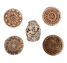 Set of 5 Piece New Mix Wooden Printing Block
