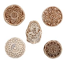 Set of 5 Piece New Mix Wooden Printing Block
