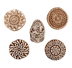 Set of 5 Piece New Mix Wooden Printing Block