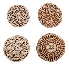 Set of 4 Piece New Mix Wooden Printing Block