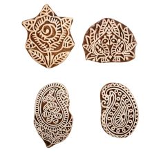 Set of 4 Piece New Mix Wooden Printing Block