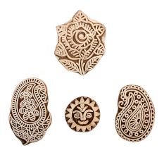 Set of 4 Piece New Mix Wooden Printing Block