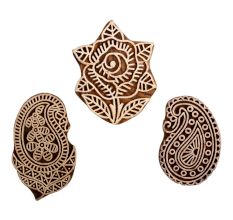 Set of 3 Piece New Mix Wooden Printing Block
