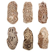 Set of 6 Piece New Mix Wooden Printing Block