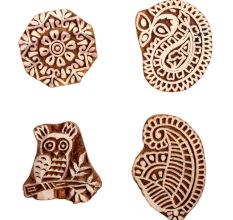 Set of 4 Piece New Mix Wooden Printing Block