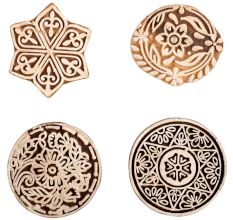Set of 4 Piece New Mix Wooden Printing Block