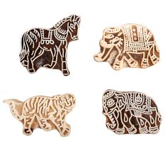 Set of 4 Piece New Mix Wooden Printing Block