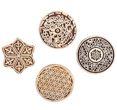 Set of 4 Piece New Mix Wooden Printing Block