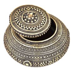 Bronze Circular Jewellery Box With Lid