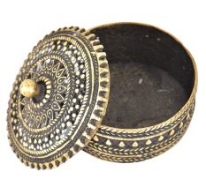 Bronze Jali Design Circular Storage Box