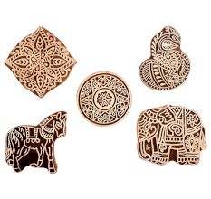Set of 5 Piece New Mix Wooden Printing Block