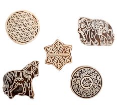 Set of 5 Piece New Mix Wooden Printing Block