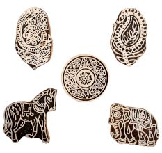 Set of 5 Piece New Mix Wooden Printing Block