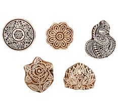 Set of 5 Piece New Mix Wooden Printing Block