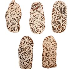 Set of 5 Piece New Mix Wooden Printing Block