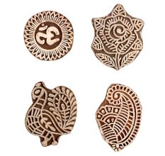 Set of 4 Piece New Mix Wooden Printing Block